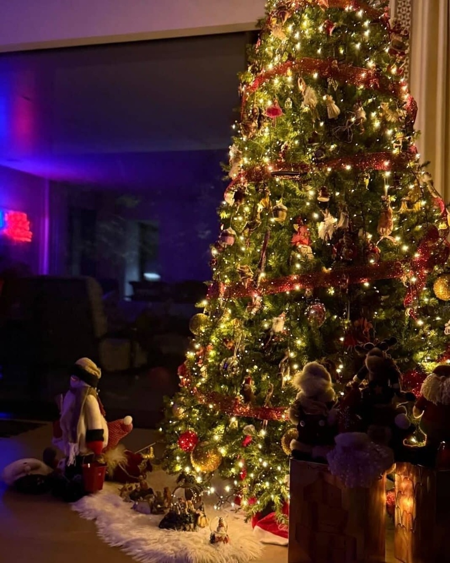 Ελένη Μενεγάκη: Στόλισε πανύψηλο και πολύ εντυπωσιακό χριστουγεννιάτικο δέντρο και μας το δείχνει