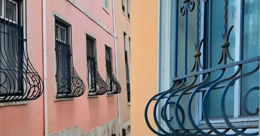 Γιατί κάποια κάγκελα παραθύρων έχουν μια καμπύλη χαμηλά προς τα έξω