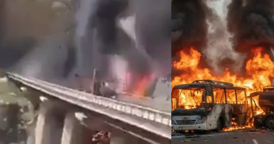 Τραγωδία: Λεωφορείο με προσκυνητές συγκρούστηκε με βυτιοφόρο και τυλίχθηκε στις φλόγες – Δεκάδες νεκροί (video)