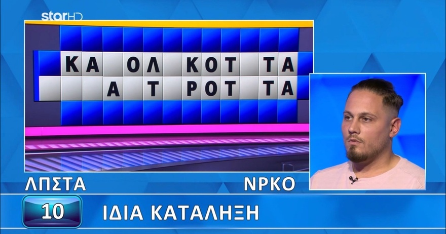 «Γκάφα» στον Τροχό της Τύχης: Άνοιξαν…όλα τα γράμματα, δεν το έλυσε ο παίκτης, θα το έβρισκαν 9 στους 10
