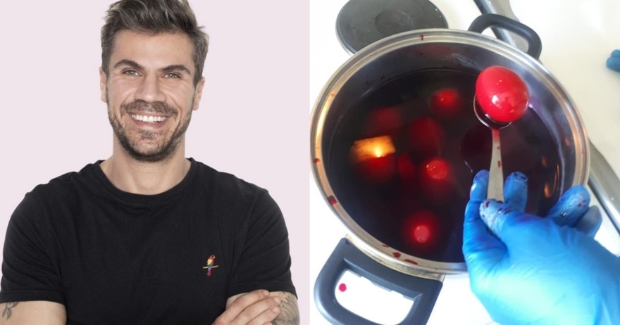 Χωρίς “νερά”, κατακόκκινα, ούτε ένα ραγισμένο: Το κόλπο του Άκη Πετρετζίκη για να βάψετε τα αυγά σας με 100% επιτυχία