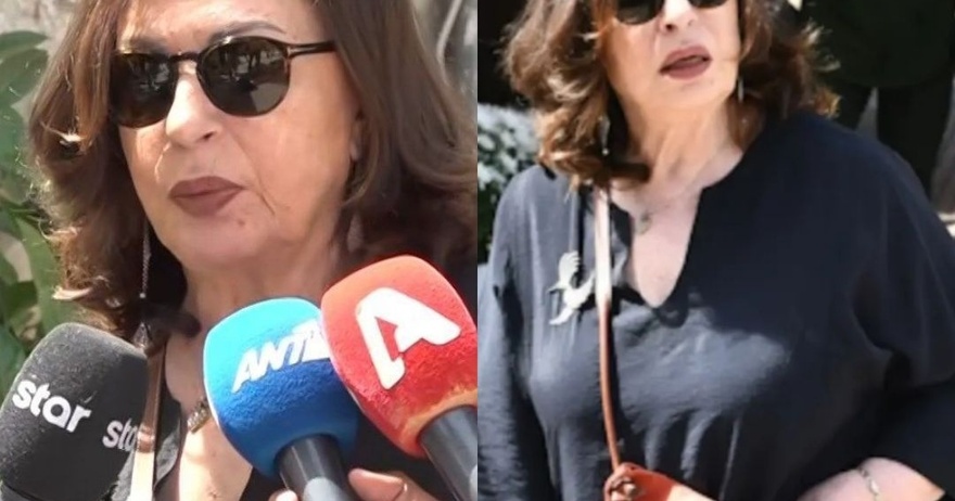 Κηδεία Αχιλλέα Θεοφίλου: Ράκος η Χάρις Αλεξίου, αποχαιρέτησε τον πρώην σύζυγό της