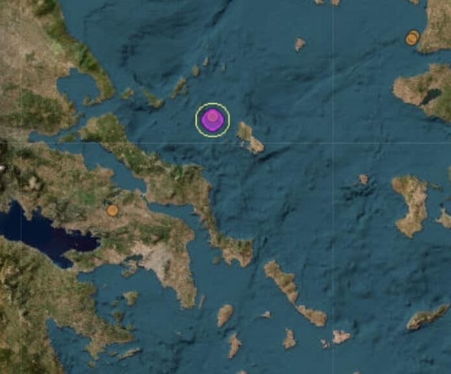 Σεισμός ανοιχτά της Σκύρου το βράδυ της Δευτέρας – Αισθητός στην Αττική