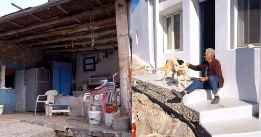 Το σπίτι της Κυρά Ρηνιώς στην Κίναρο είναι πλέον καινούργιο και η ίδια πολύ χαρούμενη – Βίντεο (👇𝝨𝝩𝝤 𝟏º 𝝨𝝬𝝤𝝠𝝞𝝤👇)