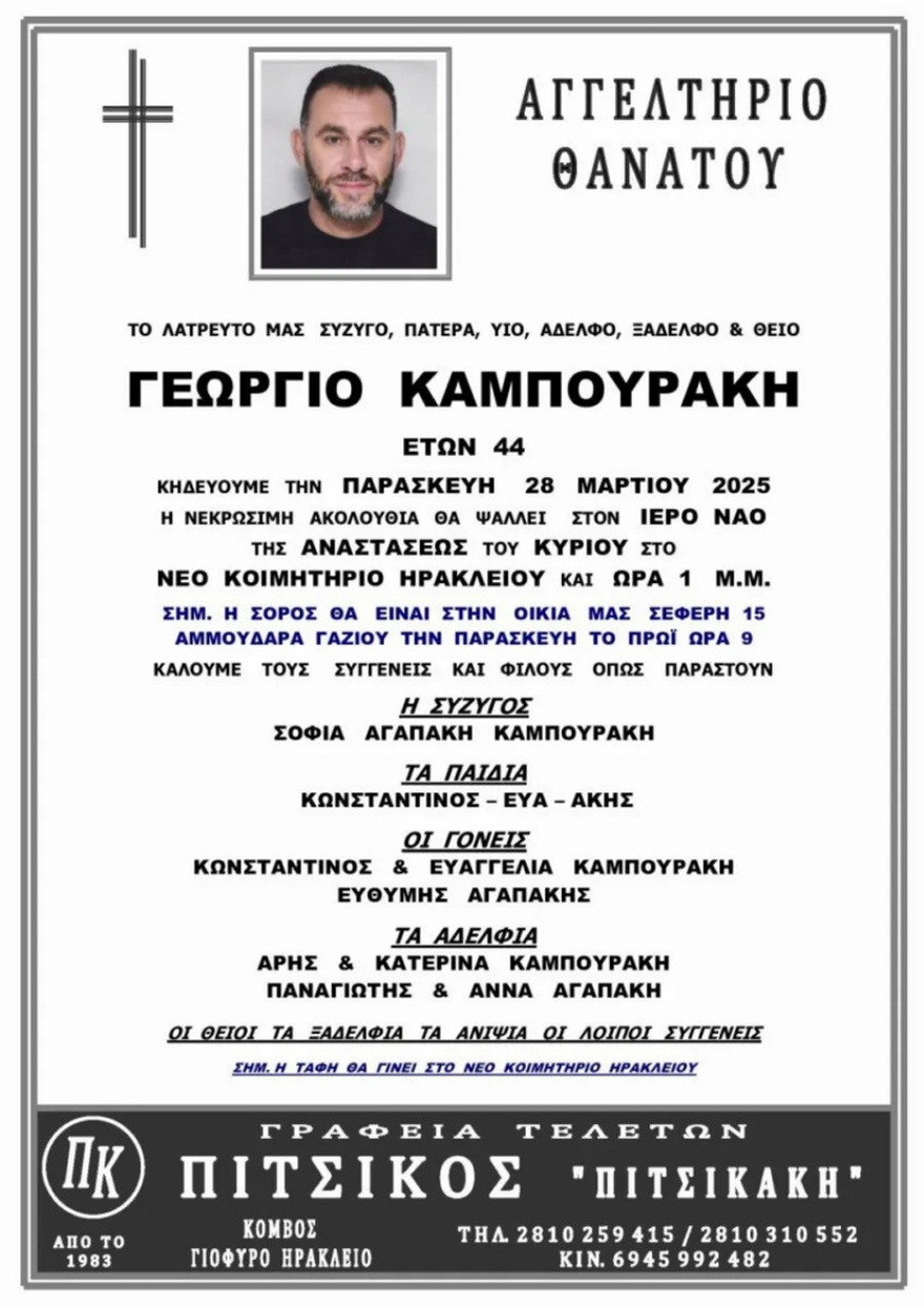 Πέθανε ο Γιώργος Καμπουράκης